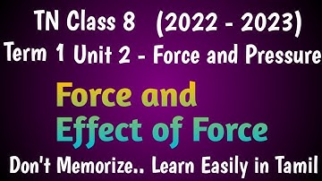 Force and Effect of force| Class 8 Term 1 Unit 2 Force and Pressure