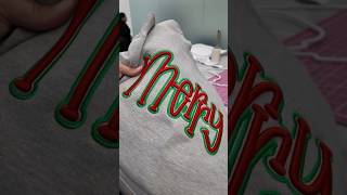 How I made a 3D Puff embroidered Christmas sweatshirt for my Etsy shop! #3dpuffembroidery