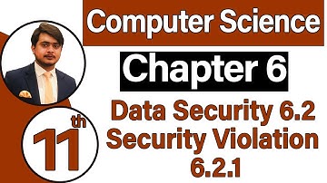 11th Class Computer Science Chapter 6 - Data Security (6.2) + Security Violation (6.2.1)