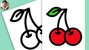 HOW TO DRAW CHERRY (CHERRIES) STEP BY STEP l EASY DRAWING TUTORIAL #ArtWithPriyansh