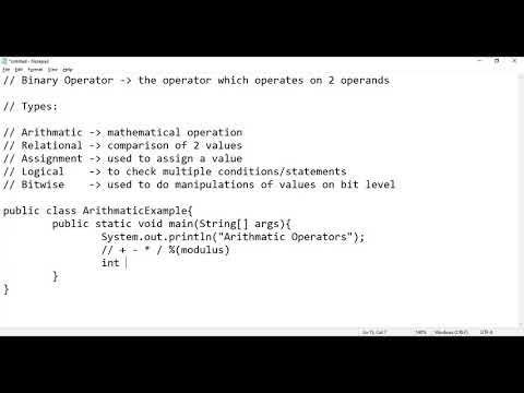 Session 07 - Arithmatic & Relational Operator | Binary Operator | Java ...