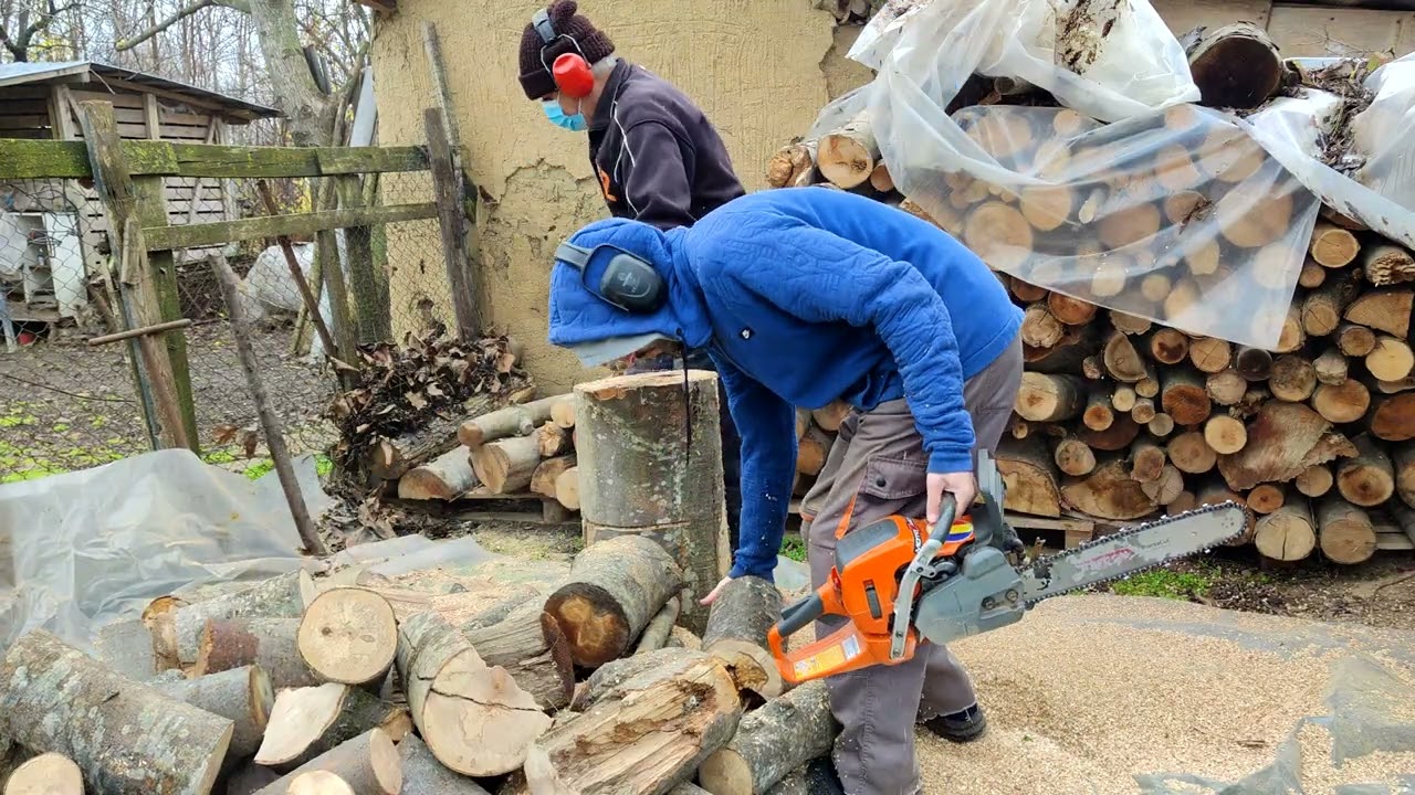 Drujba puternică taie rapid lemnele