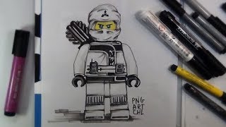 How to Draw Zane#the LEGO NINJAGO movie 2017#Step by Step