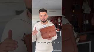 MARLOTTE koniak groszek skórzana duża torebka damska listonoszka torba na ramię