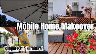 BUDGET MOBILE HOME MAKEOVER // OUTDOOR PATIO FURNITURE THAT SAVES YOU MONEY!