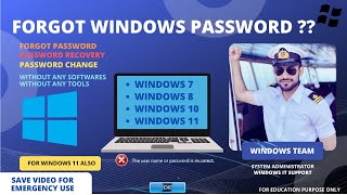 RESET WINDOWS PASSWORD WITHOUT ANY SOFTWARE FOR FREE, WINDOWS 7, 8, 10, WINDOWS 11, EASY STEPS screenshot 4