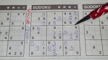 (#2284) Saturday. Three Stars Sudoku puzzle. Bonus Extra edition. 02-06-2021 Extra part 1 of 4
