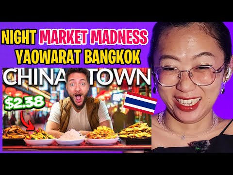 THAI REACTS to STREET FOOD TOUR in Bangkok's Chinatown! Thailand