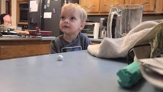 2 year old marshmallow challenge ft. Little B