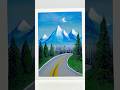 Acrylic painting|| Night view of mountain#shorts#youtubeshorts#acrylicpainting#prettylittlebaby