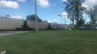Lake State Railway BNSF 9104, 9082 Lead LSRC Z388 Northbound Grand Blanc Michigan July 24 2020