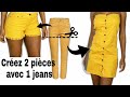 DIY🌻CRÉER DEUX PIÈCES AVEC UN PANTALON | ROBE ET SHORT JEANS [ MJBeauty ]