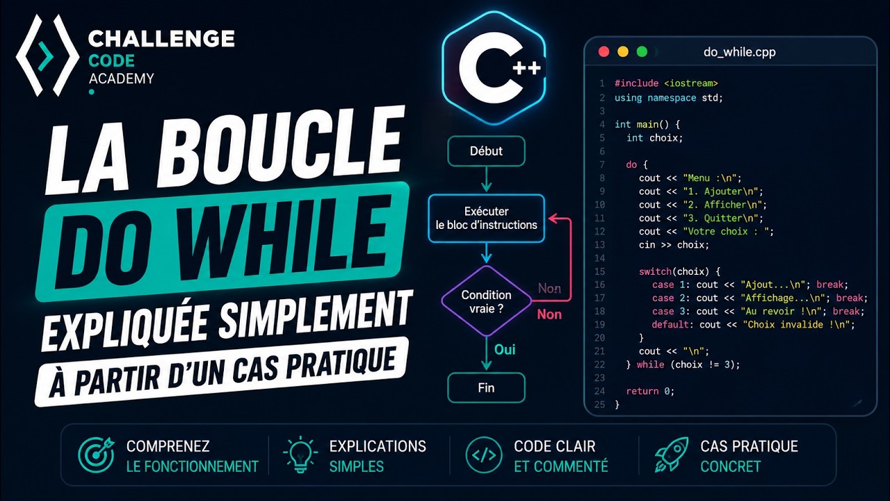 Formation C++ Débutant | Maîtriser la boucle do while à partir d'un ...
