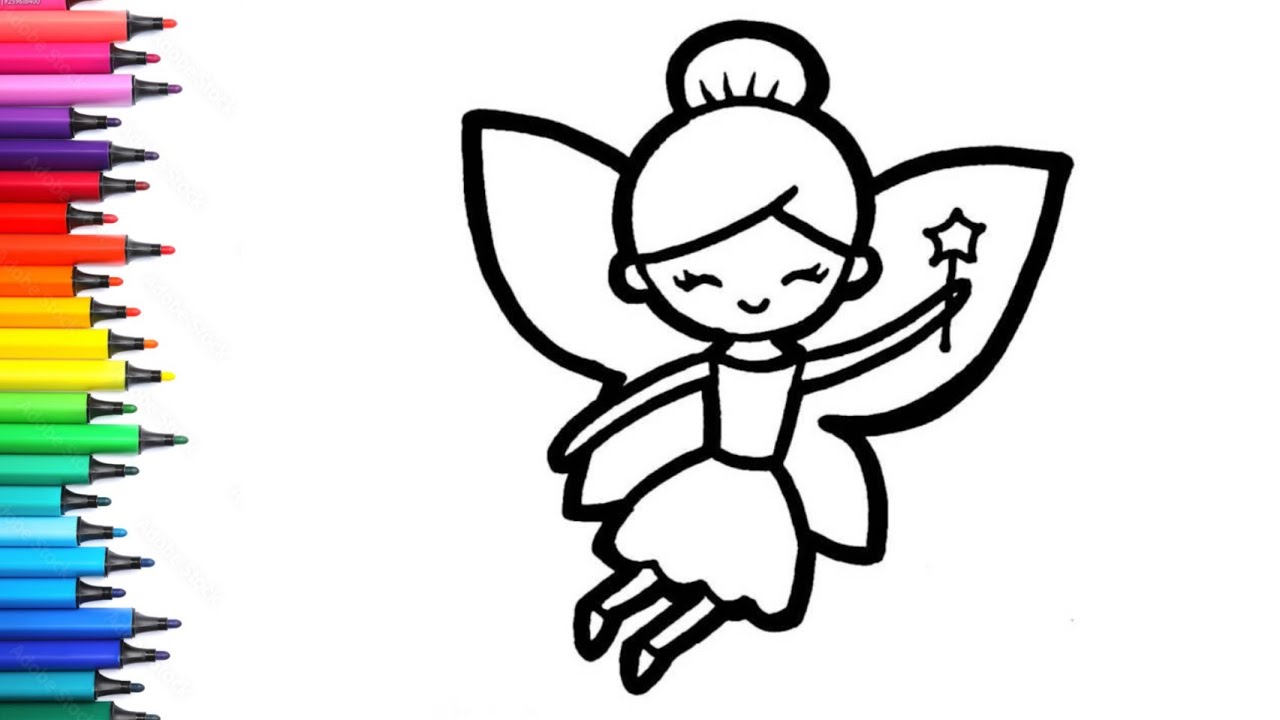 Как нарисовать принцессу-фею 🧚‍♀️ | Рисование, раскрашивание и живопись для детей и малышей