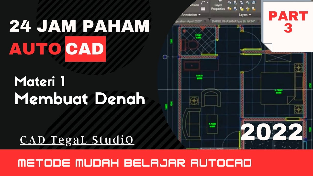 AUTOCAD FOR BEGINER MAKING PLANS | MEMBUAT DENAH 2D PART 3        
