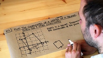 Key Skill - Find the coordinates of a vertex of a square, given the 3 other coordinates.