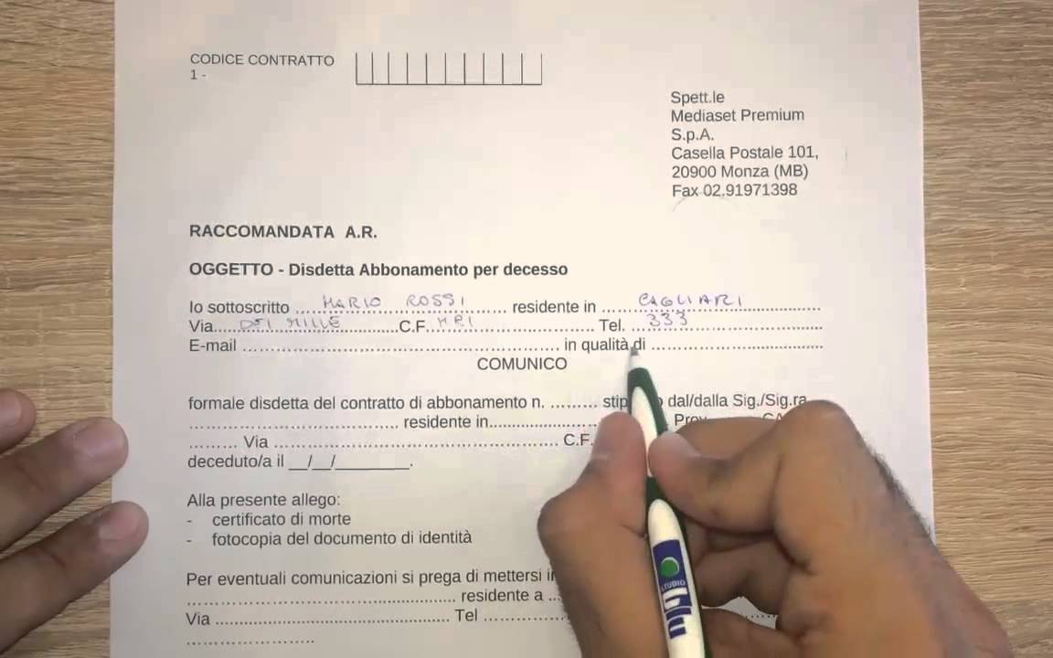 Disdetta mediaset premium decesso intestatario youtube Premium clienti numero