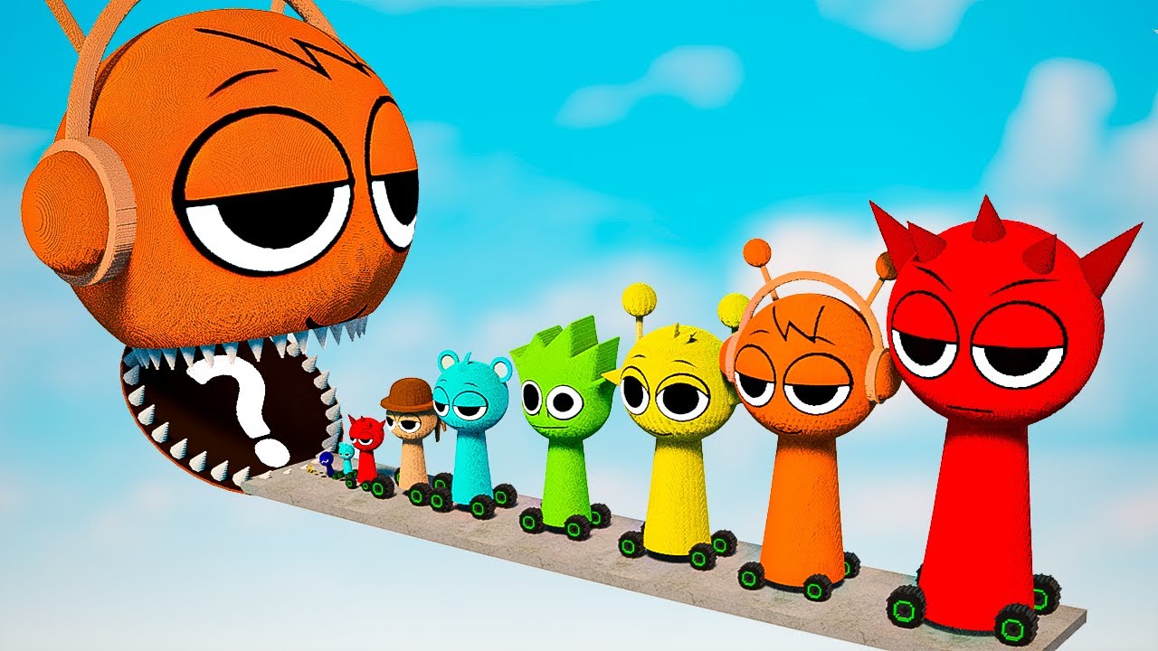 Big & Small INCREDIBOX Sprunki CARS VS Giant OREN with Giant Question MARK  | TEARDOWN