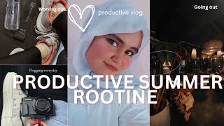 يوم انتاجي في الصيف  productive summer day with me  vlog .cleaning workout..