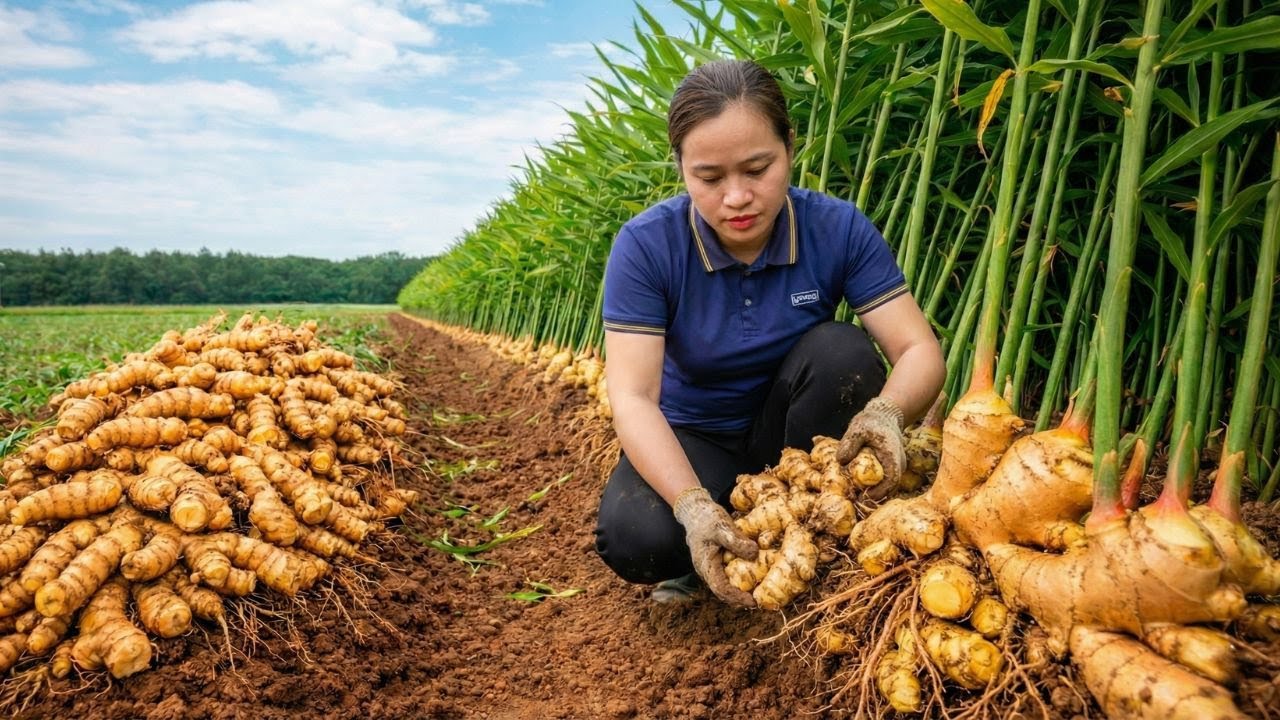 Harvesting 500 kg of Ginger and Taking It to the Market for Sale, Caring for the Livestock