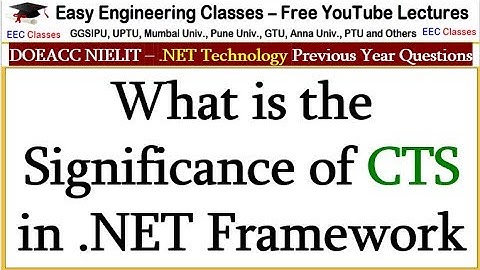 What is the Significance of CTS in .NET Framework - .NET Technology Lectures