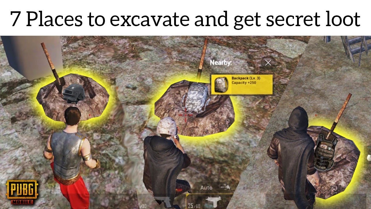 Top 7 Secret places to Excavate and get loot in Erangel Map - 