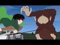 Levi Vs Beast Titan Attack on Titan Stick Fight Pivot