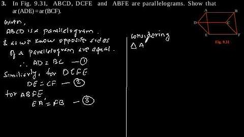 CBSE Class-9 Maths NCERT solution - Areas of Parallelograms and Triangles - Exercise 9.4 - Problem 3