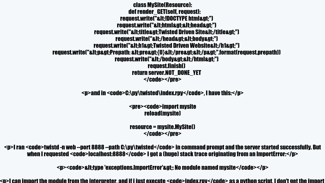 import problem with twisted.web server