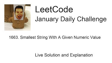 Daily Leetcode #303: Jan 28, 2021 - 1663. Smallest String With A Given Numeric Value