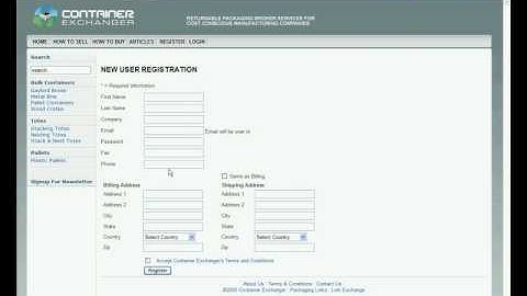 Creating an Account - Container Exchanger