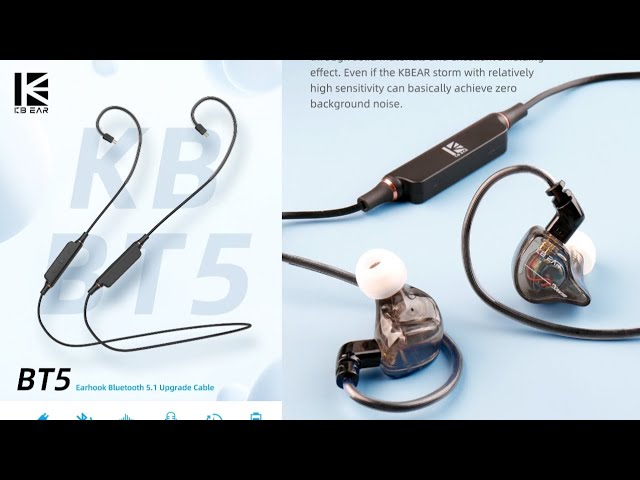 KBEAR BT5 Earhook Bluetooth 5.1 Upgrade Cable HD Mic