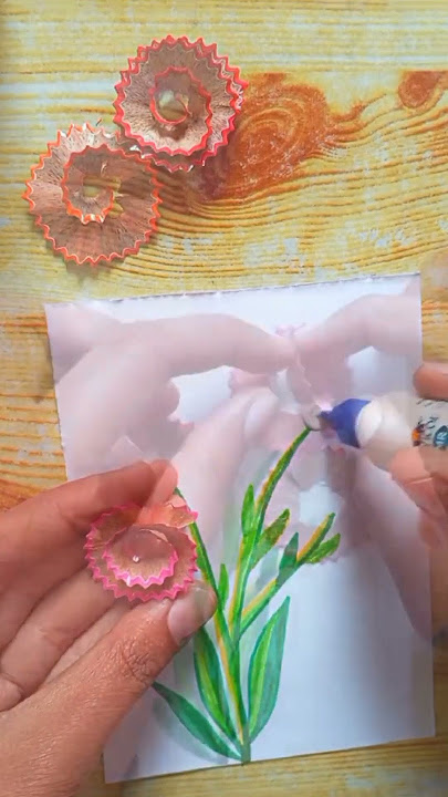 Flowers 🌺🌺 with Pencil waste #shorts #flower #craft #viral #youtube