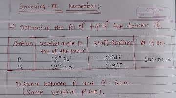 NUMERICAL FROM CHAPTER 1 SURVEYING -III (THE CASE WHEN A IS HIGHER THAN B) | ‎@Er.dipesh186