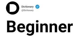 Beginner Meaning In English