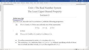 MAT221 Lecture 2 Part I: Least-Upper-Bound Property
