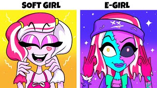 E-GIRL vs. SOFT GIRL In Monster School || How To Become Popular For 24 Hours! screenshot 2