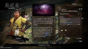 Nioh 2 First Playthrough P3 - The Forest Veiled in Darkness (No Commentary) Sub Mission