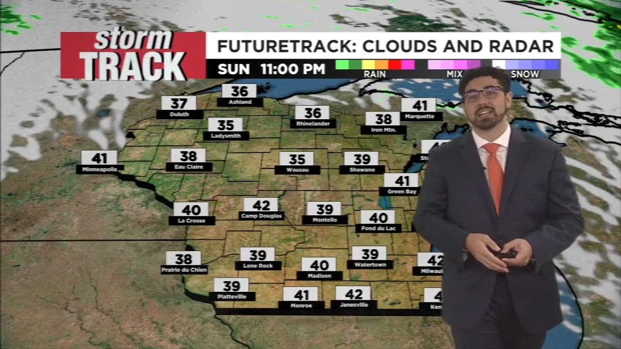 Rainy and cloudy overnight and a Cooler Sunday - YouTube