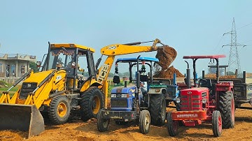 New Jcb 3dx Eco Xpert Loading Tractor Stuck Mud in Trolley | Mahindra | Eicher | Swaraj |New Holland