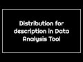 Distribution for description in Data Analysis Tool Msc part 1 , unit 3 and chapter 2