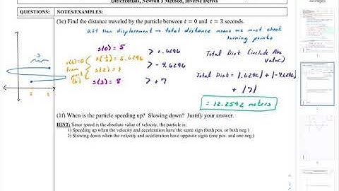 Sim CALC Apps of Differentiation: Particle Motion (Video 4-Speed (in depth))