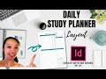 Create With Me | DAILY STUDY PLANNER Design Layout For Students | Adobe Indesign Tutorial