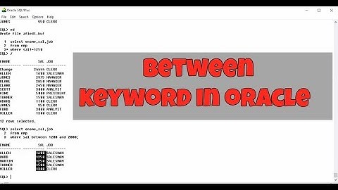 Between Keyword in Oracle Hindi/Urdu