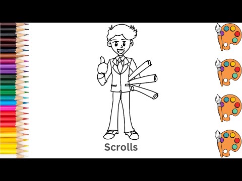 Scrolls - Sketch Art and Paint | Step by step tutorial | Pencil to Palette