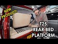 HOW TO CREATE MORE STORAGE IN A CAMPER (and make a Rusty-Lee bed level) with a T3 rear bed platform