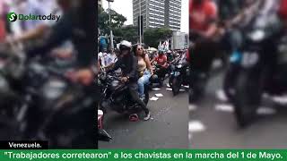 "Trabajadores corretearon" a los chavistas en la marcha del 1 de Mayo.