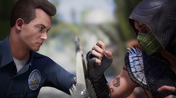 Mortal Kombat 1 - T-1000 vs Reptile | All Intro/Interaction Dialogues