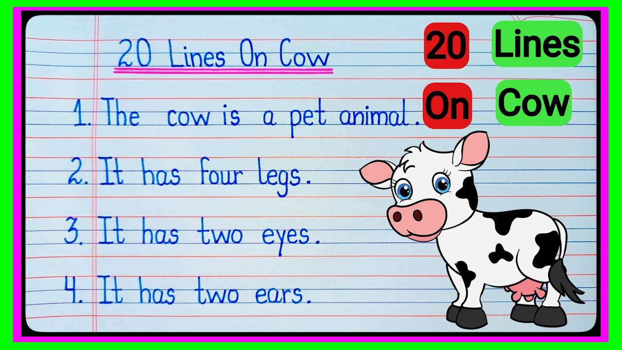 the cow essay in english 20 lines