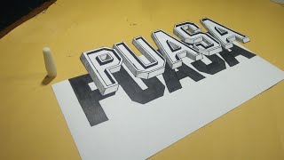 Membuat Tulisan 3D di Kertas || Lettering Edisi Ramadhan 3 Dimensi